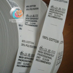 White Care Label Nylon coated tape print washing tag Cotton/ Polyester/Elastane/Linen/ Spandex